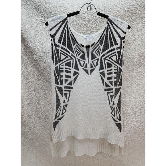 Fred & Sibel Womens Knit Pullover Size M Tank Geometrical Print 15x25 Boho 90s - Picture 1 of 7